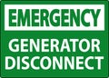 Emergency Sign Generator Disconnect Royalty Free Stock Photo