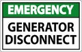 Emergency Sign Generator Disconnect Royalty Free Stock Photo