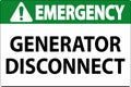 Emergency Sign Generator Disconnect Royalty Free Stock Photo