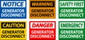 Emergency Sign Generator Disconnect Royalty Free Stock Photo