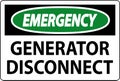 Emergency Sign Generator Disconnect Royalty Free Stock Photo
