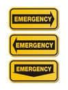 Emergency signs - yellow signs