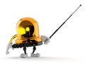 Emergency siren character aiming with pointer stick Royalty Free Stock Photo