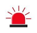 Emergency siren icon. Alarm with siren and light. Red light with alert for police and ambulance. Flasher of police and ambulance. Royalty Free Stock Photo