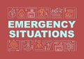 Emergency situations word concepts red banner Royalty Free Stock Photo