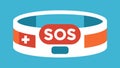 Emergency SOS Feature The wristband featuring an SOS button icon symbolizing an emergency alert function that can be Royalty Free Stock Photo