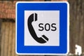 Emergency SOS phone sign for help in germany Royalty Free Stock Photo