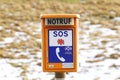 Emergency SOS phone sign for help in germany Royalty Free Stock Photo