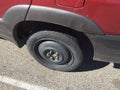 Emergency Spare Tire on a Car Royalty Free Stock Photo