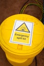 Emergency spill kit containment box - Safety equipment.