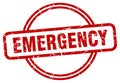 emergency stamp. emergency round grunge sign.