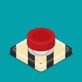 Emergency start stop red button. Isometric vector Royalty Free Stock Photo