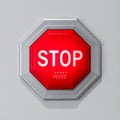 Emergency Stop Button with Accessibility Braille Royalty Free Stock Photo