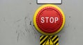 Emergency Stop Button on Industrial Control Panel Royalty Free Stock Photo