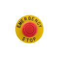 Emergency stop button isolated on white bacground
