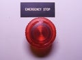 Emergency stop. Emergency button. Red electric button. Royalty Free Stock Photo