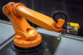 emergency stop button on robotic arm, to immediately cease all operations