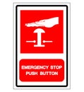 Emergency Stop Push Button Symbol Sign,Vector Illustration, Isolate On White Background Label. EPS10 Royalty Free Stock Photo