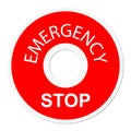 Emergency stop sign on white Royalty Free Stock Photo