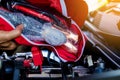 Emergency tools bag in car for travel Royalty Free Stock Photo