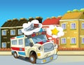 The emergency unit - the ambulance - illustration for the children