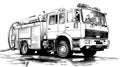 Emergency Vehicles Fighting Fire - Action Scene with Firefighting Service in Use Royalty Free Stock Photo