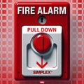 Industrial Fire Alarm with Pull Down Handle Royalty Free Stock Photo
