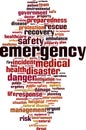 Emergency word cloud Royalty Free Stock Photo