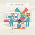 CPR. Ambulance. Medical vector concept. Healthcare and treatment illustration.