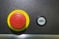 Emergeny Button for industrial machine Royalty Free Stock Photo