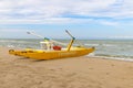 Emergenza boat at the beach, Italy, Riccione Royalty Free Stock Photo