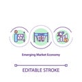 Emerging market economy concept icon