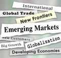 Emerging Markets Newspaper Headlines Global International Growth