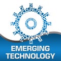 Emerging Technology Dotted Gear Blue Square