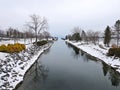Emerson Park on Owasco Lake Auburn boat canal in winter Royalty Free Stock Photo