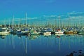 Emeryville boat dock on clear summer afternoon