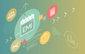 EMI Payment Abstract Illustration