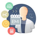 EMI Payment Abstract Illustration