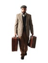 Emigrant man with the suitcases Royalty Free Stock Photo