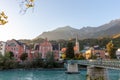 Emil Betoir pedestrian bridge over the Inn river in Innsbruck Royalty Free Stock Photo