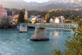 Emil Betoir pedestrian bridge over the Inn river in Innsbruck Royalty Free Stock Photo