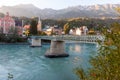 Emil Betoir pedestrian bridge over the Inn river in Innsbruck Royalty Free Stock Photo