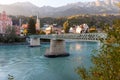 Emil Betoir pedestrian bridge over the Inn river in Innsbruck Royalty Free Stock Photo