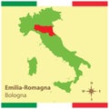 emilia-romagna on italy map. Vector illustration decorative design Royalty Free Stock Photo