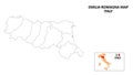 Emilia Romagna Map. State and district map of Emilia Romagna. Political map of Emilia Romagna with outline and black and white