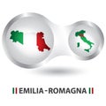 emilia-romagna map. Vector illustration decorative design Royalty Free Stock Photo