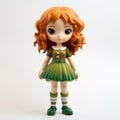 Emily: A Cute And Colorful Manga-style Vinyl Toy With Orange Hair And Green Dress