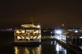 .city lines ferry at eminonu pier at dusk Royalty Free Stock Photo