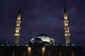 Eminonu yeni cami new mosque in istanbul turkey night view Royalty Free Stock Photo
