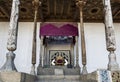 The Emir`s throne room with the throne of Said Alim Khan. Ark Fortress, Bukhara,